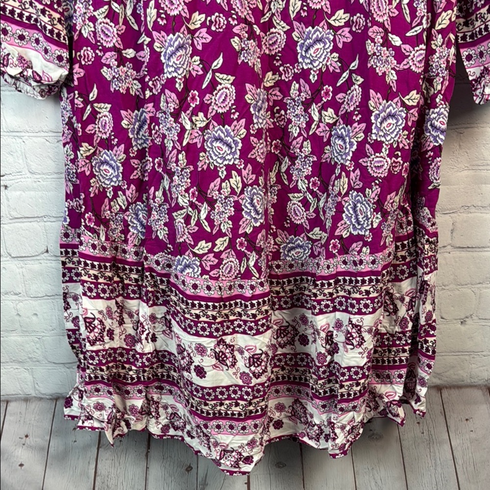 BloomChic Long Sleeve Floral Dress in Pink and White - Picture 5 of 6